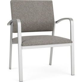 Newport Wide Guest Chair, Silver Frame, Connelly Dove Fabric
