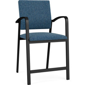 Newport Hip Guest Chair, Black Frame, Connelly Blue Jay Fabric