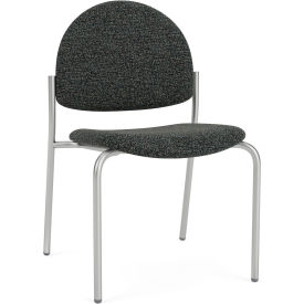 Chat Armless Guest Chair, Silver Frame, Connelly Crow Fabric