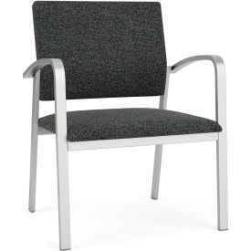 Newport Wide Guest Chair, Silver Frame, Connelly Crow Fabric