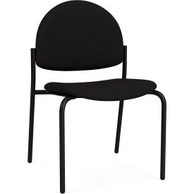 Chat Armless Guest Chair, Black Frame, Open House Black Fabric