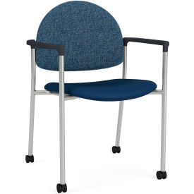 Chat Guest Chair with Casters, Connelly Blue Jay Back, Imperial Blue Seat