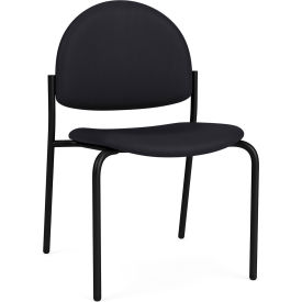Armless Guest Chair, Black Frame, Patriot Plus Black Vinyl