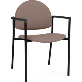 Chat Guest Chair, Black Frame, Onyx Black Armrests, Open House Goose Fabric