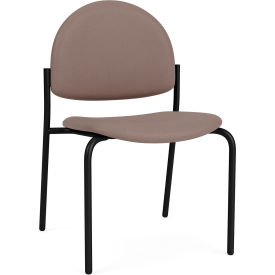 Chat Armless Guest Chair, Black Frame, Open House Goose Fabric