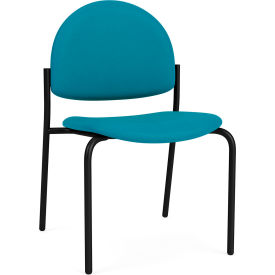 Chat Armless Guest Chair, Black Frame, Waterfall Fabric