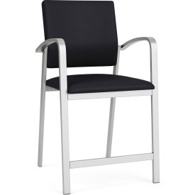 Newport Hip Guest Chair, Silver Frame, Patriot Plus Black Vinyl