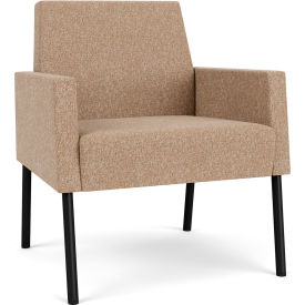 Mystic Lounge Guest Chair, Black Frame, Connelly Wren Fabric