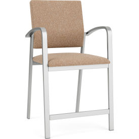 Newport Hip Guest Chair, Silver Frame, Connelly Wren Fabric