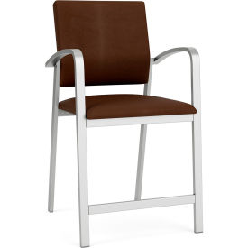Newport Hip Guest Chair, Silver Frame, Patriot Plus Mocha Vinyl