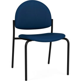 Armless Guest Chair, Black Frame, Patriot Plus Imperial Blue Vinyl
