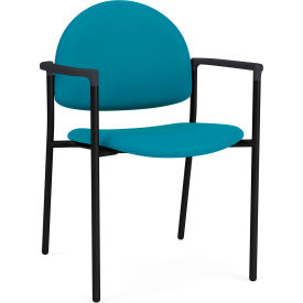 Chat Guest Chair, Black Frame, Onyx Black Armrests, Waterfall Fabric