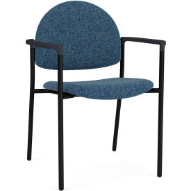 Chat Guest Chair, Black Frame, Onyx Black Armrests, Connelly Blue Jay Fabric
