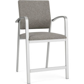 Newport Hip Guest Chair, Silver Frame, Connelly Dove Fabric