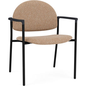 Wide Guest Chair, Black Frame, Onyx Black Armrests, Connelly Wren Fabric