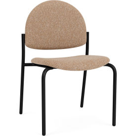 Chat Armless Guest Chair, Black Frame, Connelly Wren Fabric