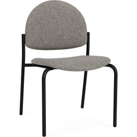Armless Guest Chair, Black Frame, Connelly Dove Fabric