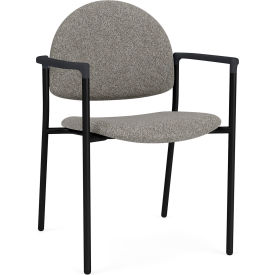 Chat Guest Chair, Black Frame, Onyx Black Armrests, Connelly Dove Fabric