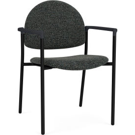 Chat Guest Chair, Black Frame, Onyx Black Armrests, Connelly Crow Fabric