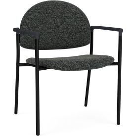 Chat Wide Guest Chair, Black Frame, Onyx Black Armrests, Connelly Crow Fabric