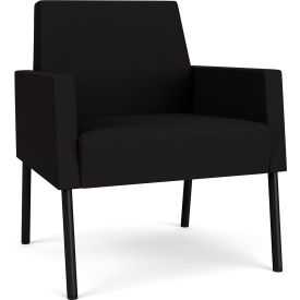 Mystic Lounge Guest Chair, Black Frame, Open House Black Fabric