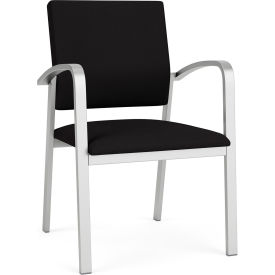 Newport Guest Chair, Silver Frame, Open House Black Fabric