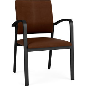 Newport Guest Chair, Black Frame, Patriot Plus Mocha Vinyl