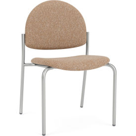 Chat Armless Guest Chair, Silver Frame, Connelly Wren Fabric