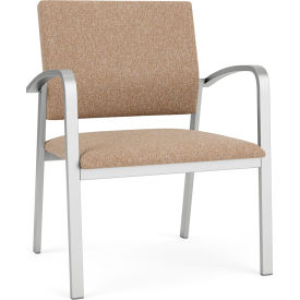 Newport Wide Guest Chair, Silver Frame, Connelly Wren Fabric
