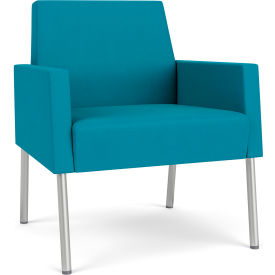 Mystic Lounge Guest Chair, Silver Frame, Waterfall Fabric