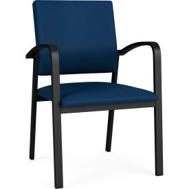 Newport Guest Chair, Black Frame, Patriot Plus Imperial Blue Vinyl
