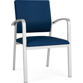 Newport Guest Chair, Silver Frame, Patriot Plus Imperial Blue Vinyl