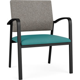 Newport Wide Guest Chair, Black Frame, Dove Back, Vinyl Seat