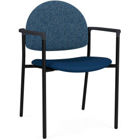 Guest Chair, Black Frame, Connelly Blue Jay Back, Patriot Plus Imperial Blue Vinyl Seat