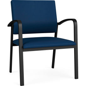 Newport Wide Guest Chair, Black Frame, Patriot Plus Imperial Blue Vinyl