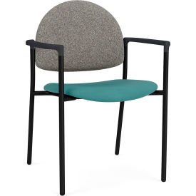 Chat Guest Chair, Black Frame, Connelly Dove Back, Patriot Plus Sea Vinyl Seat