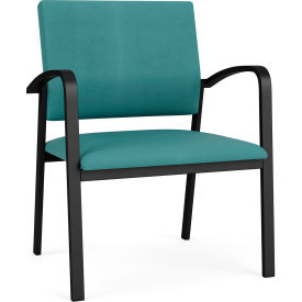 Newport Wide Guest Chair, Black Frame, Patriot Plus Sea Vinyl