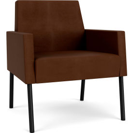 Lounge Guest Chair, Black Frame, Patriot Plus Mocha Vinyl