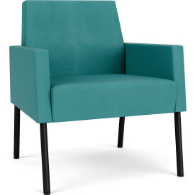 Mystic Lounge Guest Chair, Black Frame, Patriot Plus Sea Vinyl