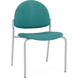 Armless Guest Chair, Silver Frame, Patriot Plus Sea Vinyl
