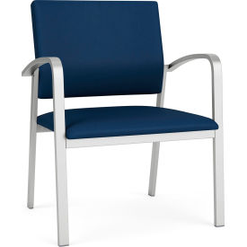 Newport Wide Guest Chair, Silver Frame, Imperial Blue Vinyl