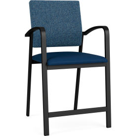 Newport Hip Guest Chair, Black Frame, Connelly Blue Jay Back, Patriot Plus Imperial Blue Seat