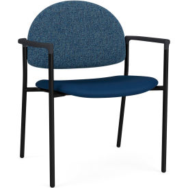Wide Guest Chair, Black Frame, Connelly Blue Jay Back, Patriot Plus Imperial Blue Seat