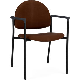 Chat Guest Chair, Black Frame, Onyx Black Armrests, Patriot Plus Mocha Vinyl