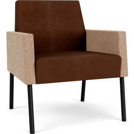 Mystic Lounge Guest Chair, Black Frame, Patriot Plus Mocha Vinyl Back & Seat