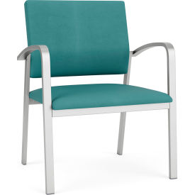 Newport Wide Guest Chair, Silver Frame, Patriot Plus Sea Vinyl