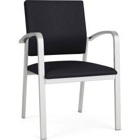 Newport Guest Chair, Silver Frame, Patriot Plus Black Vinyl
