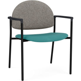 Wide Guest Chair, Black Frame, Connelly Dove Back, Patriot Plus Sea Vinyl Seat