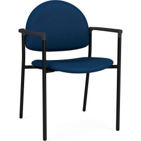 Guest Chair, Black Frame, Onyx Black Armrests, Patriot Plus Imperial Blue Vinyl