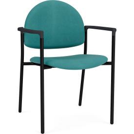 Chat Guest Chair, Black Frame, Onyx Black Armrests, Patriot Plus Sea Vinyl
